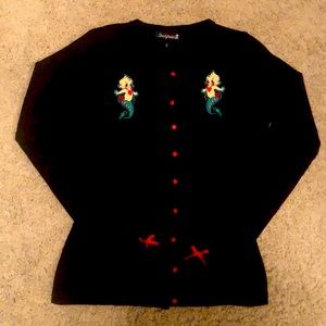 Sourpuss Clothing Kewpie Mermaid Cardigan SZ Small